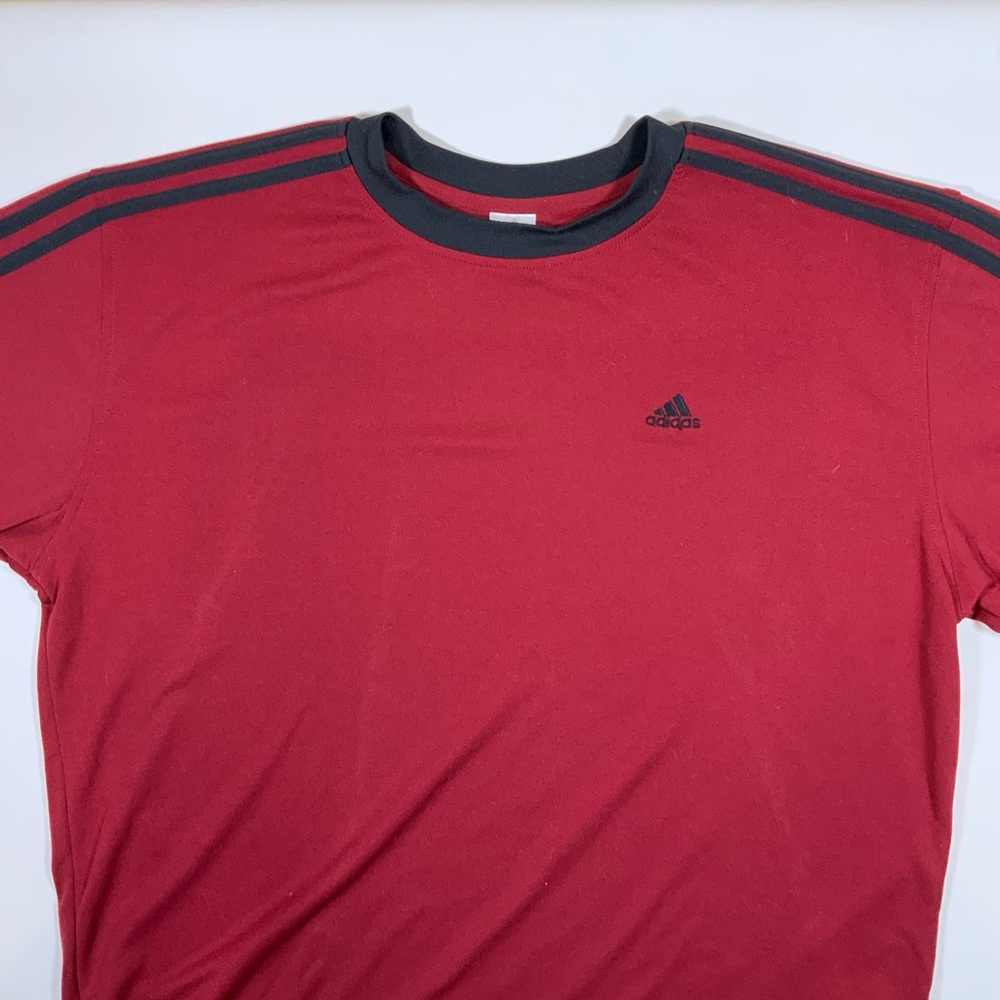 Adidas Red & Black L/S Athletic Shirt Size L GC